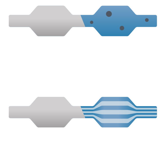 Forging makes the metallographic structure denser, which prevents internal defects such as nests seen in casting.